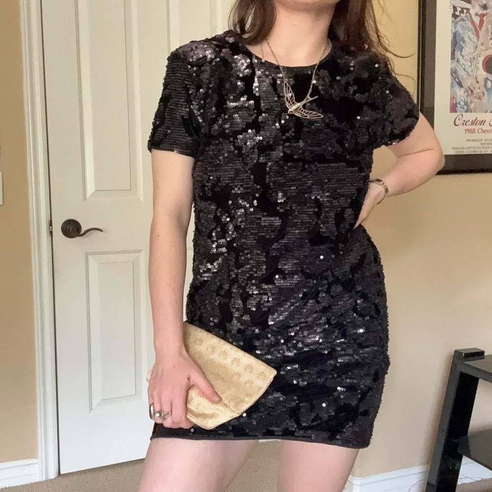 Black Sequin Dress